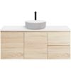 CIBO 1200mm Coast Veneer Nordic Wall Hung Bathroom Vanity with Light Grey / White Countertop Basin