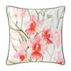 Bianca Petalyn White & Pink Floral Square Velvet Decor Cushion 43x43cm