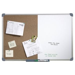 Quartet Penrite Slimline Combo 120x90cm Dry-erase Melamine Board/pin Corkboard