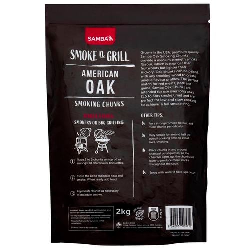 Samba 2kg Smoke n Grill Oak Smoking Chunks Bunnings Australia