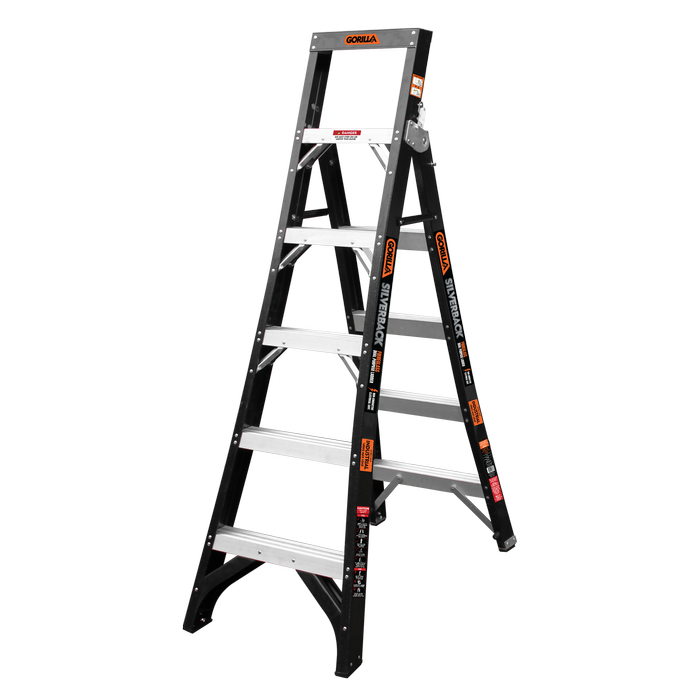 Gorilla 180kg 6 Step Silverback Fibreglass Dual Purpose Ladder