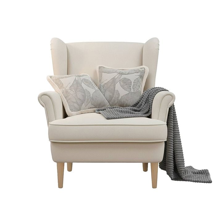 SOGA Home & Living Bundle – 2 Wabi-Sabi Embroidered Leaf Pillow & Grey Striped Throw Blanket