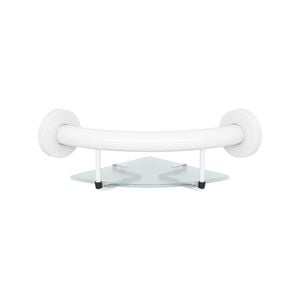 evekare White Corner Shelf Grab Rail