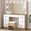 Alfordson Dressing Table Set Stool Oak