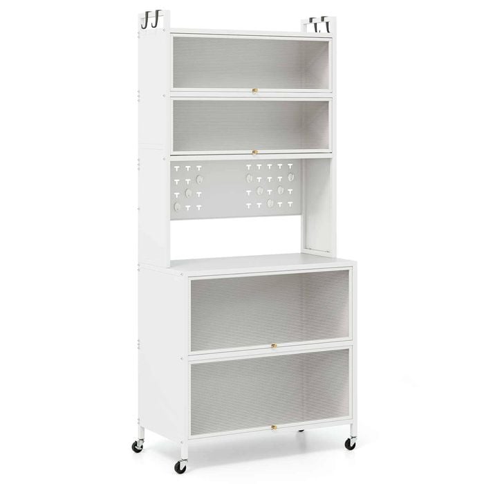 Costway 6-tier Kitchen Pantry Cupboard Storage Cabinet Bakers Rack White