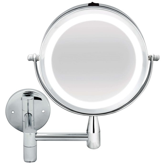 Bodysense Extendable Wall Light-Up Makeup Mirror LED Light Lit 2x Magnification