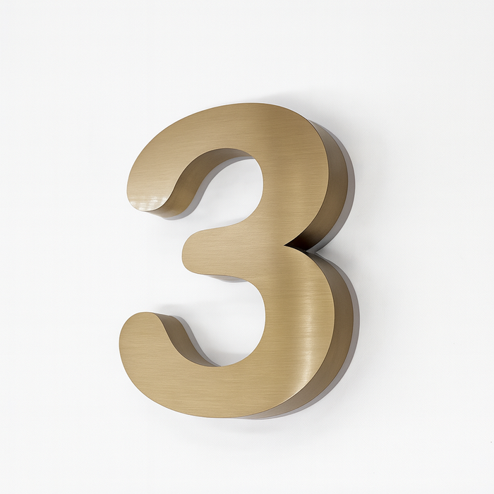 Chrome LED House Number Backlit 200mmH