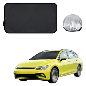Front Windscreen Sun Shade for VolksWagen Golf 2021 - Current Hatch/Wagon (MK8) - Standard 150 x 85 cm - Black