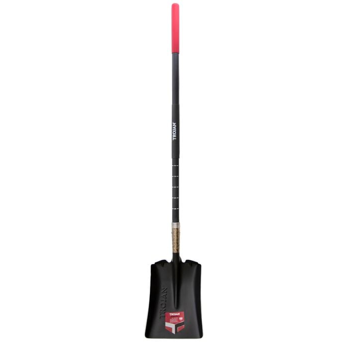 Trojan Long Fibreglass Handle Square Mouth PowerStep Shifting Shovel