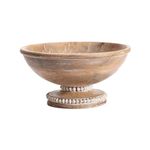 Willow & Silk Handcrafted Mango Wood Beaded Bowl