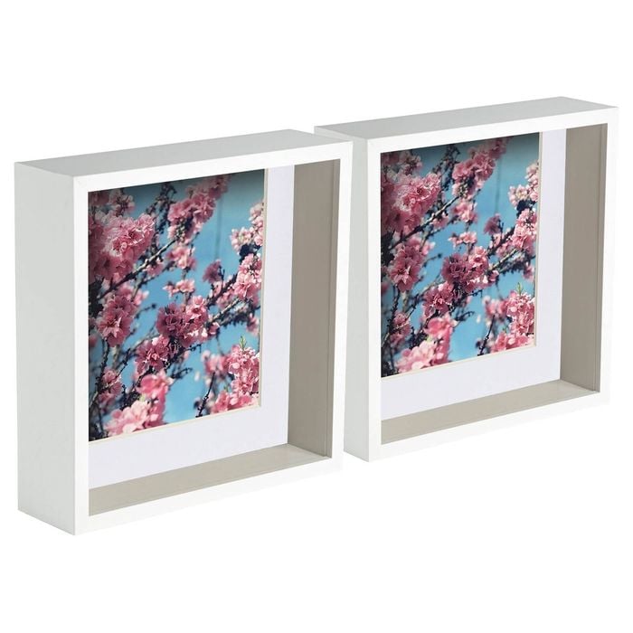 Nicola Spring 5 Piece 8 X 8 3d Shadow Deep Box Photo Frame Set - Craft Display Picture Frame With 6 X 6 Mount