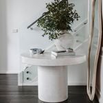 Home Bazar 110cm White Milan Terrazzo Dining Table