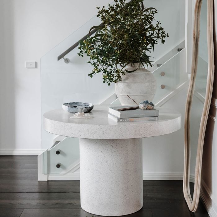 Home Bazar 110cm White Milan Terrazzo Dining Table