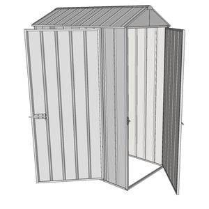 Build-a-Shed 0.8 x 1.5 x 2.1m Gable Single Hinged Door Shed with Single Hinged Side Door - Zinc