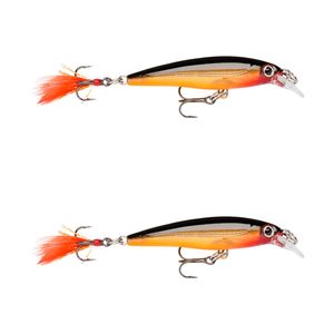 2x Rapala 8cm X Rap Jerkbait/Slashbait Hard Body Fishing Lures - Gold