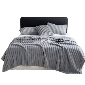 Anycozy Blanket 200×230cm Silver Grey Velvet Fluffy Coral Fleece Sofa Warm Bed (Queen Size)