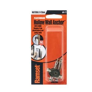 Ramset Hollow Wall Anchor With Hook - 2 Pack