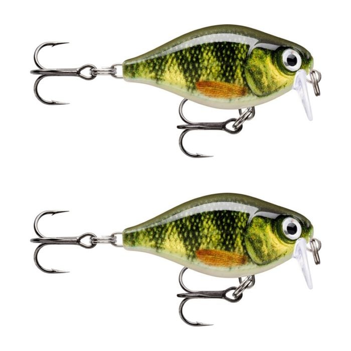2x Rapala 3.5cm X Light Crank Shallow Run Crankbait Fishing Lures - Perch