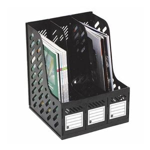 Marbig Magazine Rack Black (3 Section)