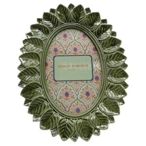 Urban Resin/Wood Oval Leaf Photo Picture Frame 4x6in 22x18cm Green