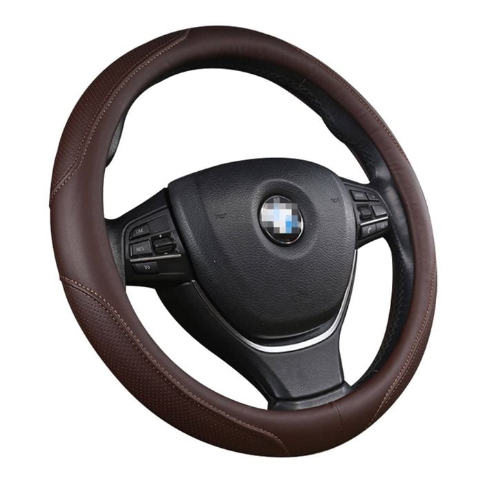 Universal 38cm Car Steering Wheel Cover Stitching PU Leather Car Cover
