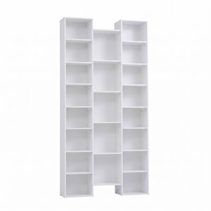 Artiss Bookshelf Display Shelves CD DVD Storage Rack Tall Bookcase White