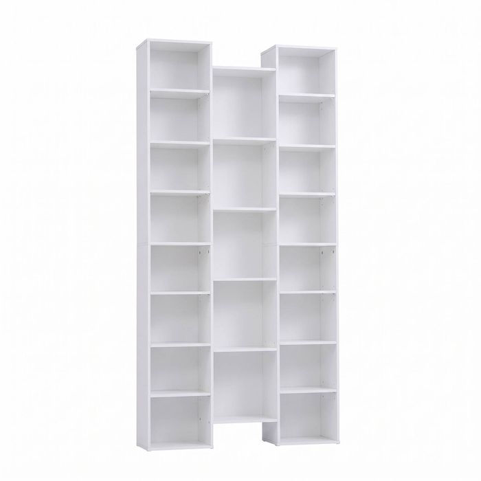 Artiss Bookshelf Display Shelves CD DVD Storage Rack Tall Bookcase White