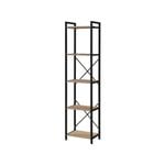 Axel Modular Main Shelving Unit | Black Steel & Natural Hardwood | Narrow (1850 X 450mm)