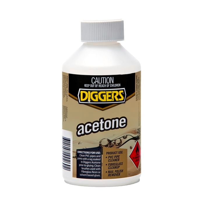 DIGGERS 250ml Acetone Cleaning Solvent - 250ml
