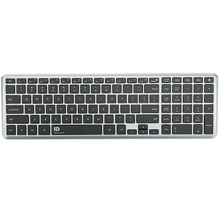 Rechargeable Wireless Dual Bluetooth Keyboard - Black