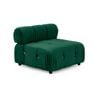Foret 1pc Armless Seat Modular Extension Lounge Couch Tufted Velvet Sofa Green