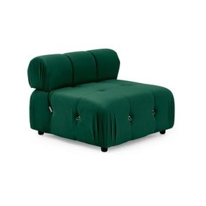Foret 1pc Armless Seat Modular Extension Lounge Couch Tufted Velvet Sofa Green