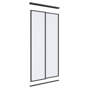 Lugna 2400 x 1200mm Black Melamine Wardrobe Double Sliding Doors