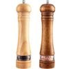 2PCS Premium Salt & Pepper Grinder Set, 8 Wood Mills, Adjustable Ceramic Core - Pack of 2
