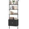 Costway 5-tier Bookshelf Wall Mount Ladder Bookcase Black