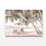 Beach Hut & Palm Trees  Print 100% Australian Made 150 x 100cm  (Acrylic)