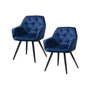 2x Dining Chairs Blue