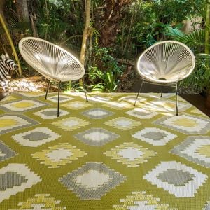 Outdoor Rug - Positano Yellow White And Grey