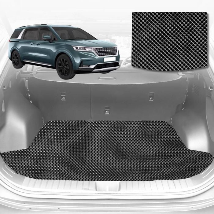 6D Diamond Car Boot Mat for Kia Carnival (KA4)2021-Current-Cargo Mat-Black-Outback GT