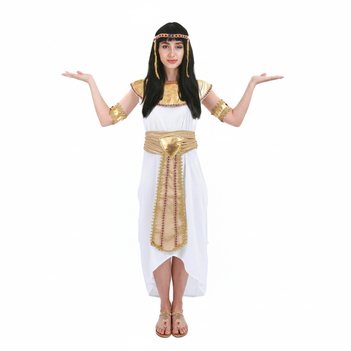 More Than Party Adult White and Gold Egyptian Queen Costume M/L