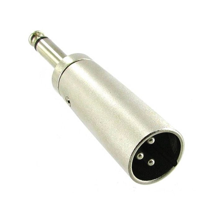 3 Pin XLR MIC male to 1/4 inch 6.35mm Mono Unbalanced Plug Adaptor Connector