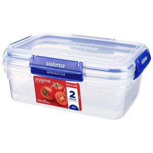Sistema Food Storage Container Klip It Plus Rectangle 2.2l 2 Pack