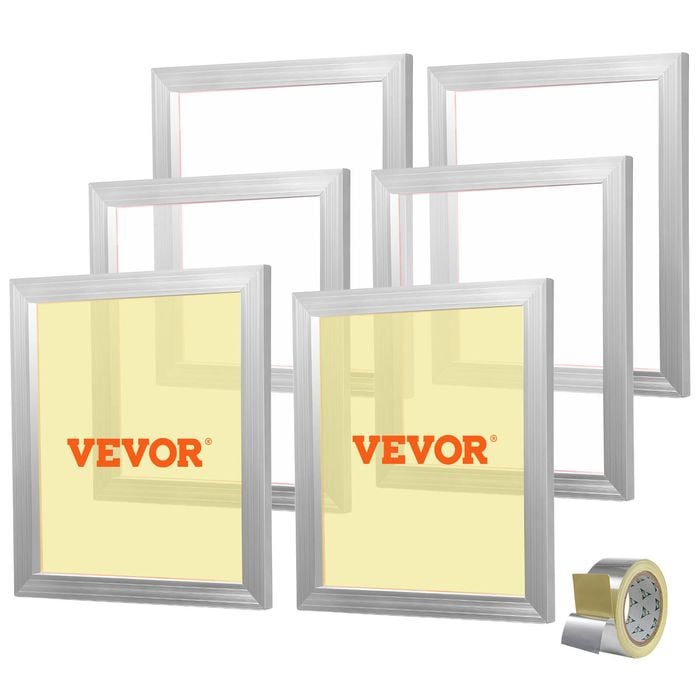 VEVOR Screen Printing Kit White 6 Pieces Aluminum Silk Frames with 160 Count Mesh