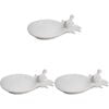 3PK LVD Ceramic Pineapple Plate Decorative Home Decor White