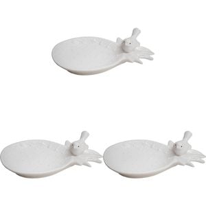 3PK LVD Ceramic Pineapple Plate Decorative Home Decor White