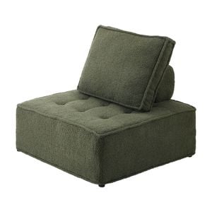 Oikiture 1PC Modular Sofa Lounge Chair Sherpa Green