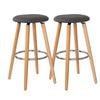 Hacienda 2 Cotton/steel Modern Padded Barstools (grey/wood)