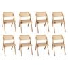 Levede 8pcs Chairs - Natural Wood Colour