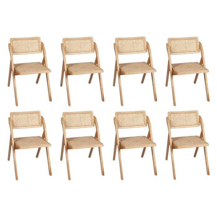 Levede 8pcs Chairs - Natural Wood Colour