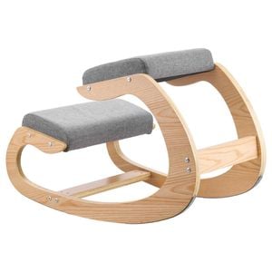 Vevor Ergonomic Kneeling Chair Gray With Thick Foam Cushions And Solid Wood Frame Natural Relief